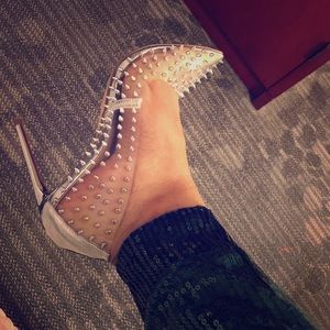 Steve Madden Silver/Clear Heels
